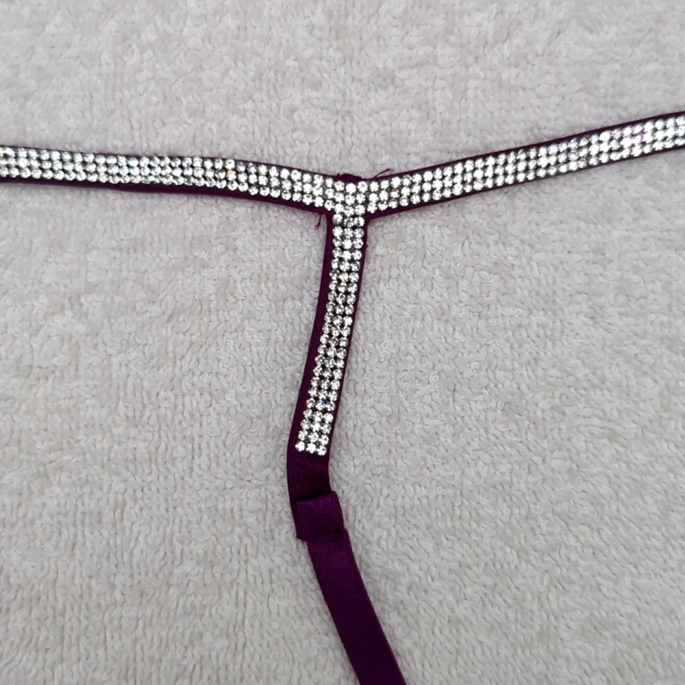 Very Sexy Shine Strap Lace V-String Panty - Grapesoda Purple - Picture 3 of 3